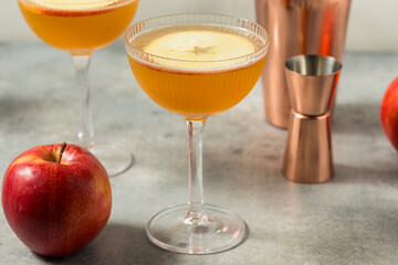 Boozy Cold Autumn Apple Cider Martini Cocktail