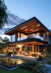 Fototapeta premium Modern Stylish Luxury Home Exterior Design