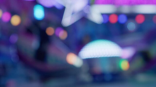 Blurry Bokeh image from lights from an fun fair
