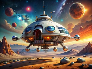 Stunning images of a futuristic spacecraft designed for interplanetary travel and exploration missions