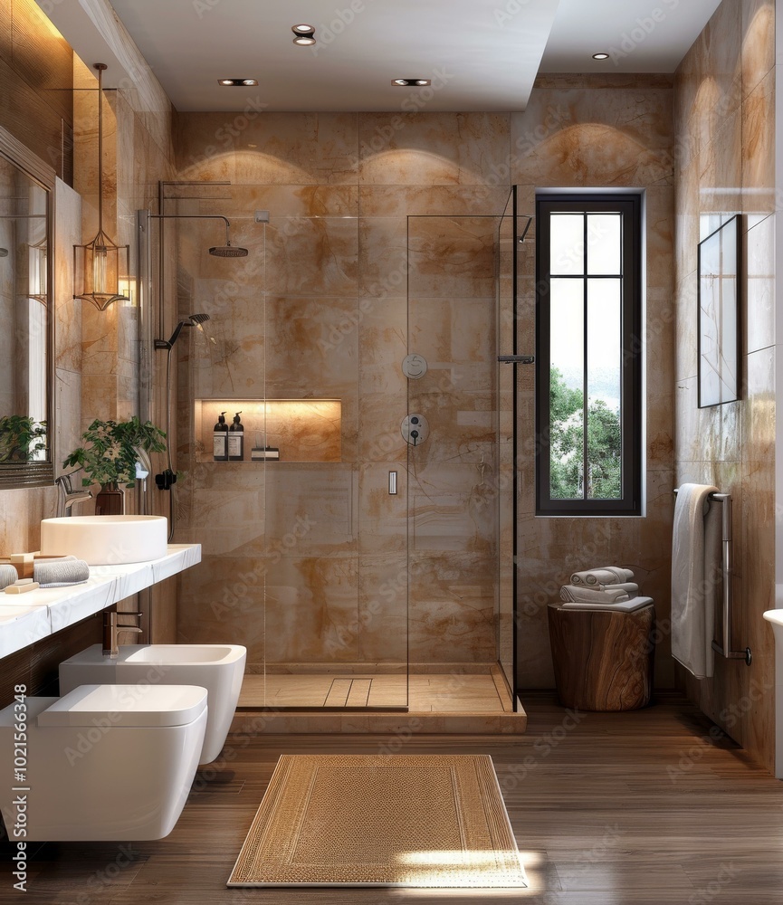 Sticker Luxury Modern Bathroom Interior Design