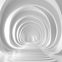 Obraz premium Abstract Architectural White Tunnel Pathway