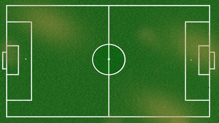 Football or soccer pitch that represented football fever and generations of football fans green grass