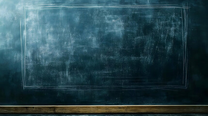 Dark Blue Chalkboard Background with Wooden Frame Illustration