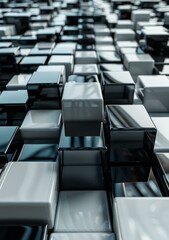Fototapeta premium Black and white cubes background