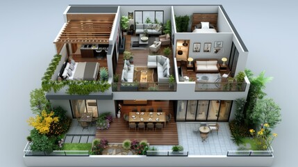 House Floor Plan Design Illustration