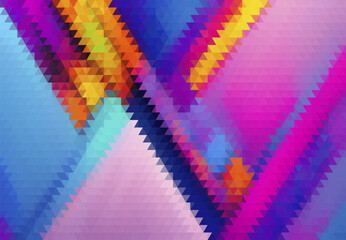 A colorful abstract pattern of triangles and squares