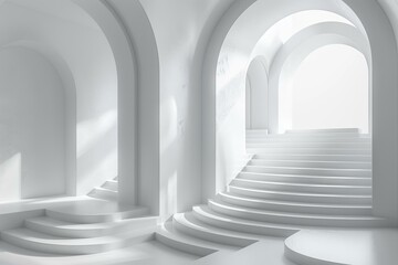 Fototapeta premium Modern White Architectural Interior Design