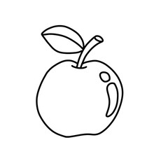 Cartoon apple  vector illustration coloring book for kids