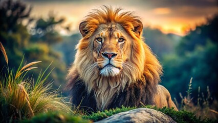 Obraz premium Stunning Ultra HD Lion Wallpaper in 4K Resolution for Nature Lovers and Wildlife Enthusiasts to Enhance Your Screen