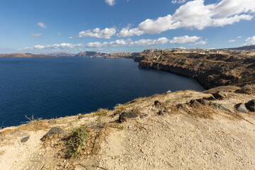 Paesaggio naturalistico a Santorini in Grecia