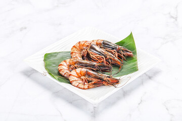 Cooked tiger prawn in the pate
