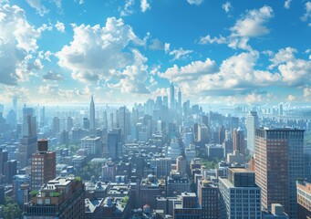 Obraz premium New York City Skyline on a Sunny Day