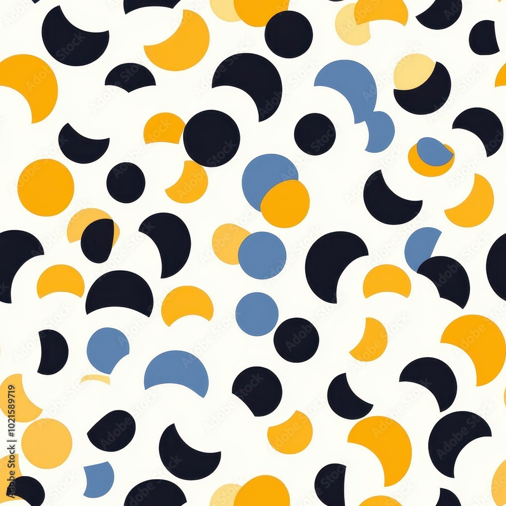 Poster Geometric Minimalist Pattern with Soft Lines and Colors, seamless pattern