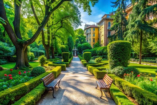Tranquil Indro Montanelli Gardens in Milan Featuring Lush Greenery and Serene Pathways for Relaxation