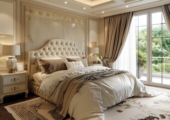 Elegant Bedroom Interior Design Illustration