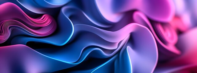 Obraz premium Abstract background with blue and purple wavy shapes, digital art, fluid design, modern design