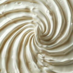 Close-up of a white creamy substance with a smooth and silky texture