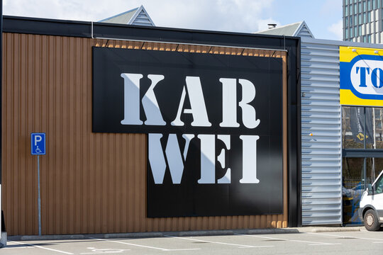Karwei store logo. Everything for odd jobs and furnishing. The decorative DIY store. Everything for your interior. Has been around since 1975. Amsterdam, the Netherlands. 27 march 2023.