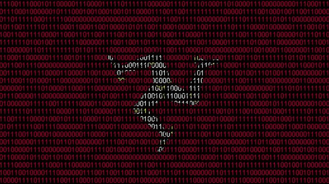 Binary code on flag of Isle of Man. Program source code or Hacker concept on Manx flag. Isle of Man digital technology security, hacking or programming concept.
