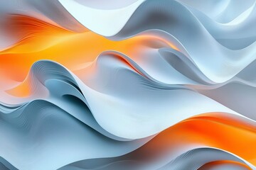 Obraz premium Abstract Wavy Design with White and Orange Hues