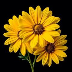 Naklejka premium yellow flowers on white or transparent background