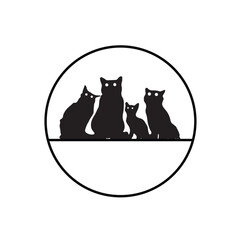 cat logo silhouette vector