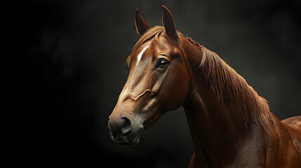 Obraz premium Horse Portrait Illustration - Dark Background