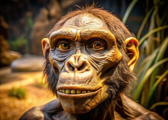 Unique Australopithecus Fossil Discovery in Natural History Museum Exhibiting Ancient Evolutionary History