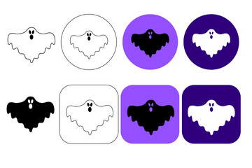 Vector evil ghost in cartoon style. Halloween element. Fear illustration in flat style. EPS10
