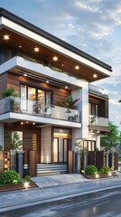 Fototapeta premium Modern Residential Architectural Exterior Design