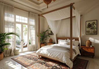 Tranquil Tropical Bedroom Interior Design