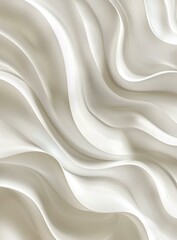 White silk fabric with wavy folds