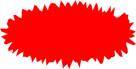 Starburst red sticker set - collection of special offer sale round and oval sunburst labels and buttons isolated on white background. Promo stickers with star edges. Vector