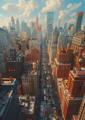 Aerial View of New York City Streets