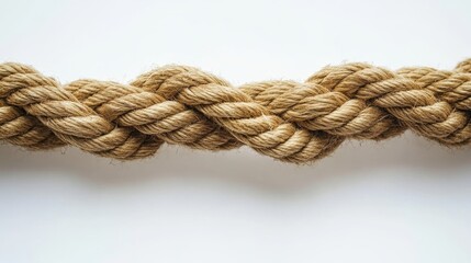Fototapeta premium A piece of rope against a plain white backdrop.
