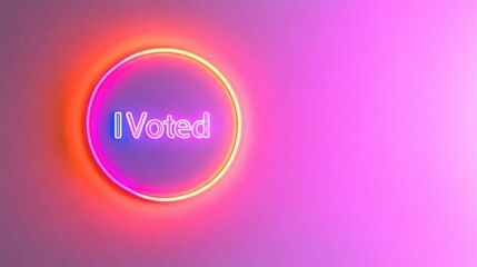 Obraz premium Minimalist Circle Badge with Glowing Neon Edge Displaying 