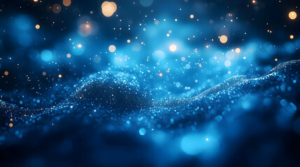 Obraz premium Abstract Blue Background with Glitter and Bokeh