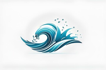 abstract ocean wave with water droplets and fluid movement