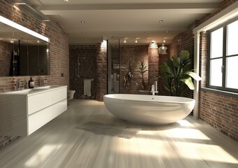 Modern Industrial Style Bathroom Interior Design