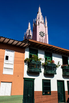 Beautiful streets of the Heritage Town of Jerico located in the Department of Antioquia in Colombia.