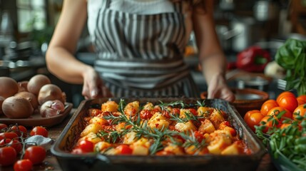 Obraz premium A dietitian organizing a cooking class, demonstrating how to prepare nutritious meals using wholesome ingredients