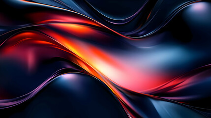 Abstract Background with Wavy Lines and Glowing Colors