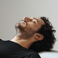 Obraz premium Man Lying Down Isolated