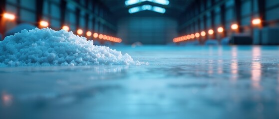 Obraz premium Salt Processing in Industrial Warehouse Environment