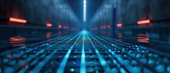 Interconnected Salt Mesh in Futuristic Environment