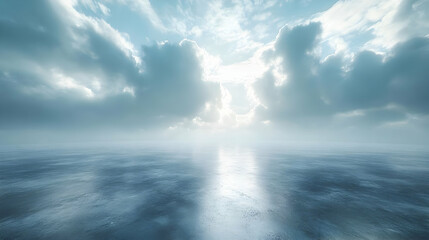 Blue Sky and Sea Background Illustration