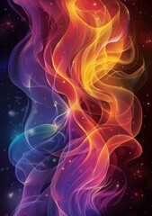 Abstract Colorful Flowing Lines Art