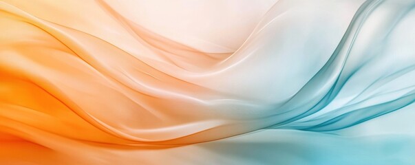 Soft orange and blue fabric waves abstract background. Ideal for design elements