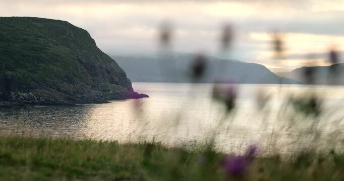 Scenic view of Cape Spear, Newfoundland, the easternmost point of Canada, overlooking the rugged Atlantic Ocean coastline